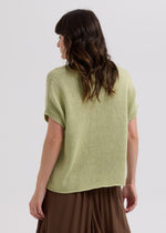 LD & Co Textured V-neck Top - Lemongrass