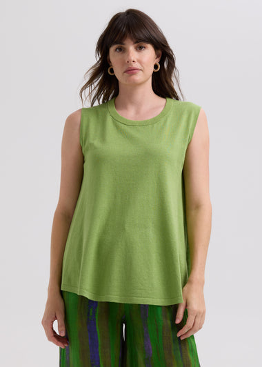 LD & Co Linen A-Line top - Leaf