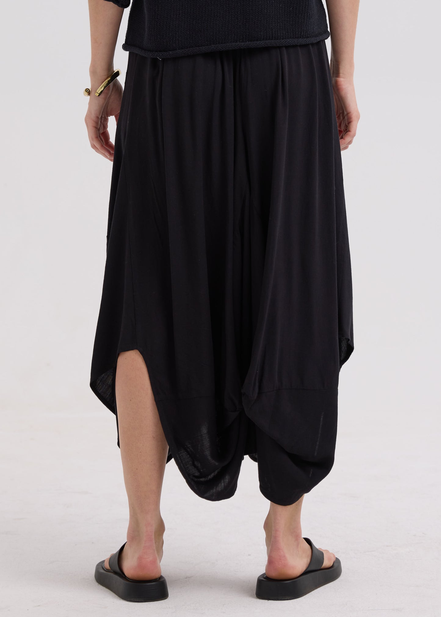 LD & Co Drape Bottom Skirt - Black colour