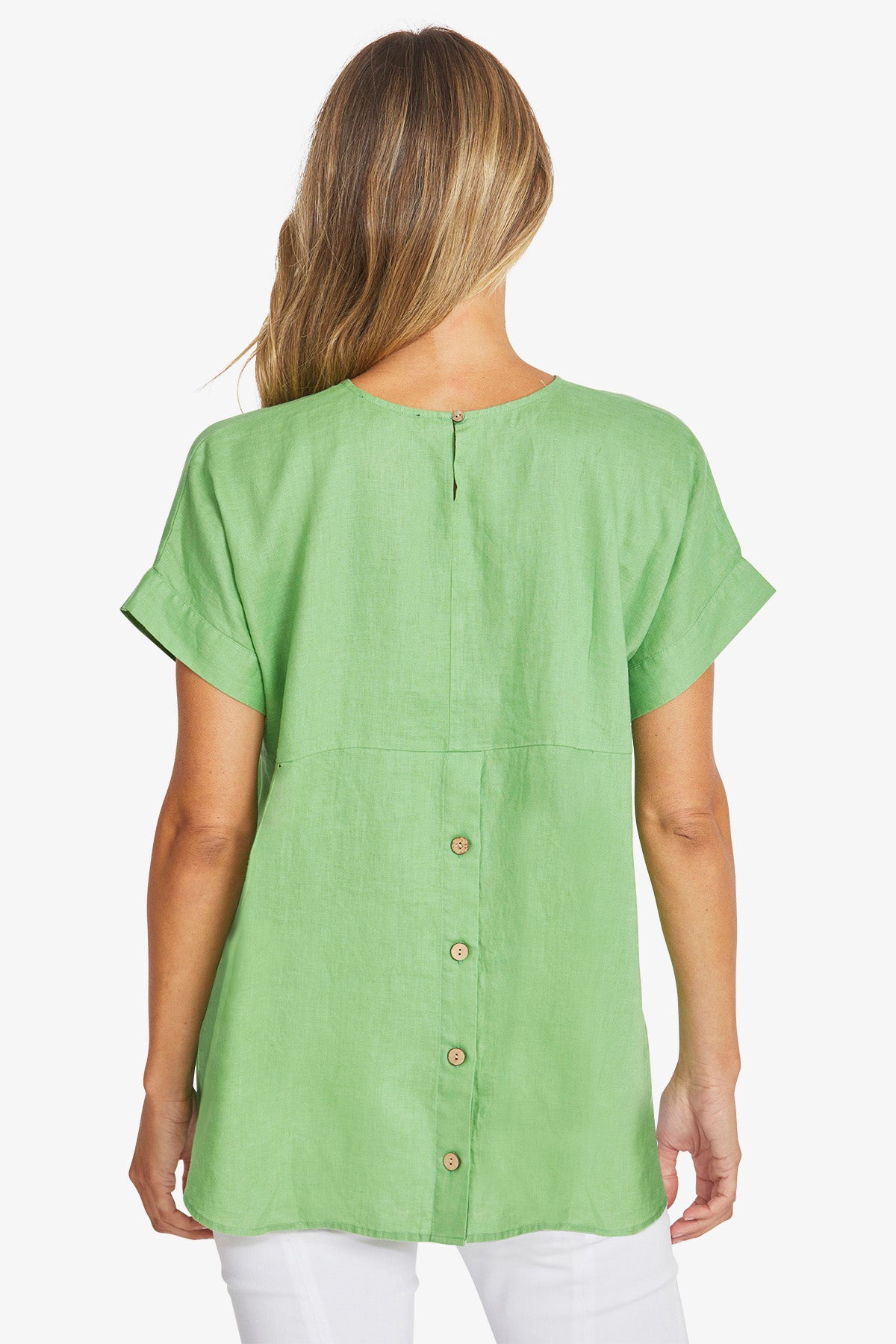 Effie Crop Linen Shirt from Ping Pong Australia - Clover