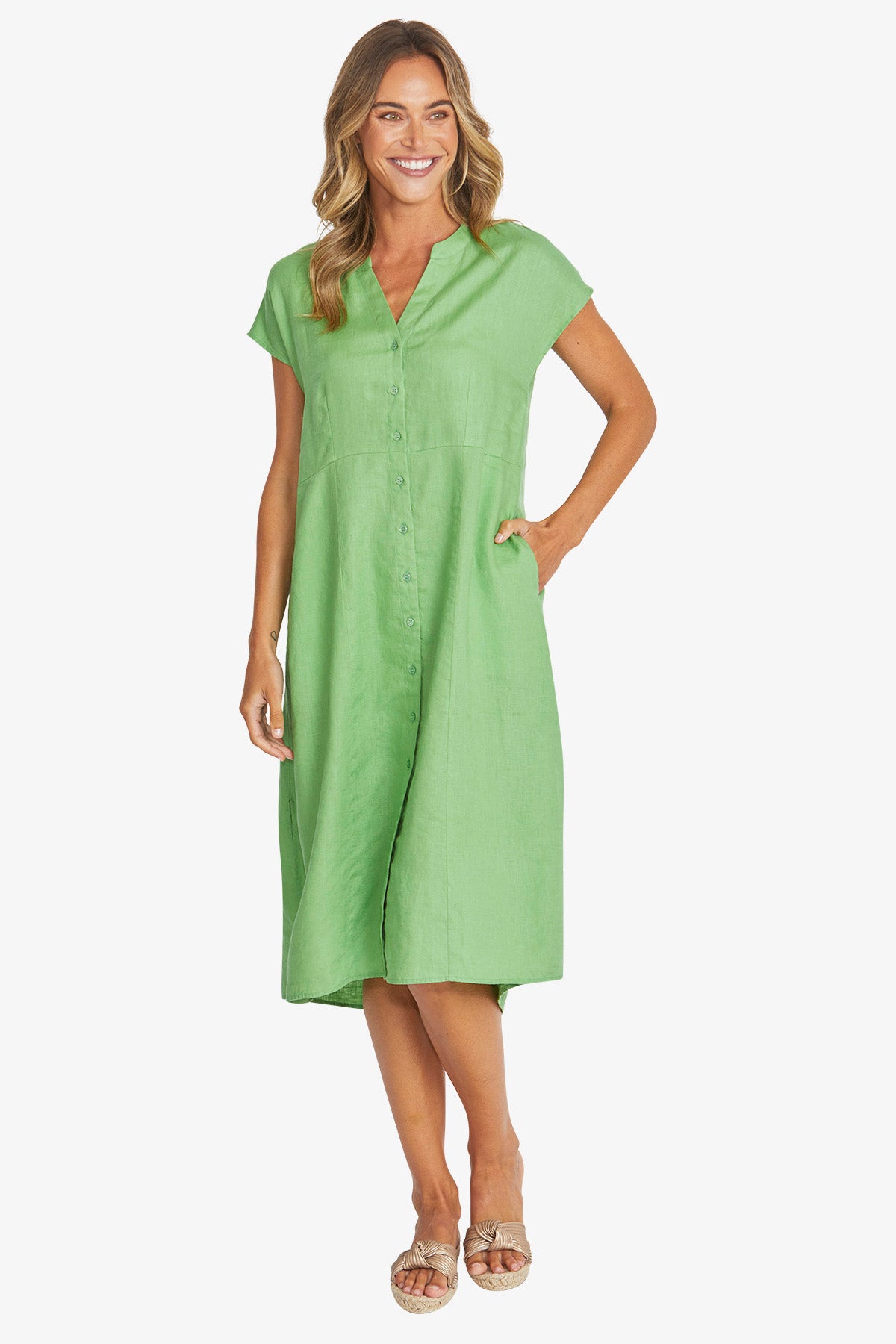 Sammy Linen Dress from Ping Pong Australia - Clover