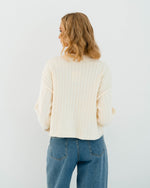 Heart Button Cardigan - Winter White