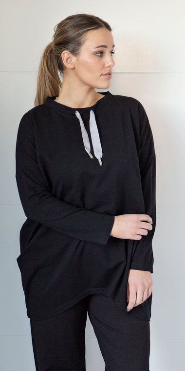 White on Black Sweatshirt