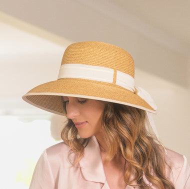 Scarlett cream ribbon trim hat