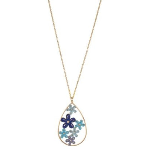 Dahlia Necklace Blue