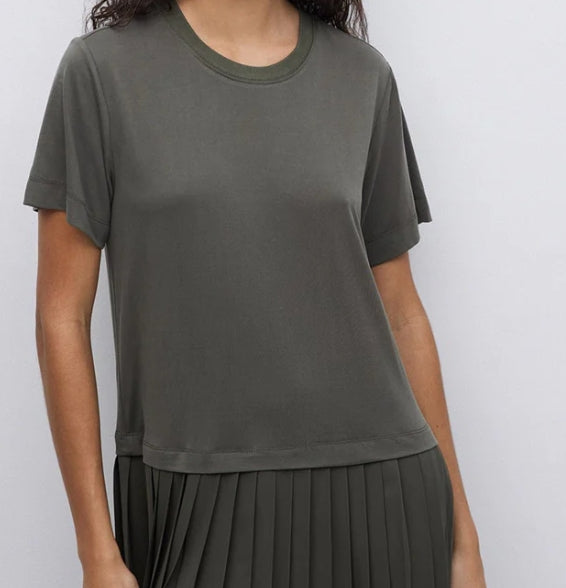 Yerse Barcelona Khaki flared dress
