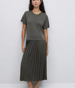 Yerse Barcelona Khaki flared dress