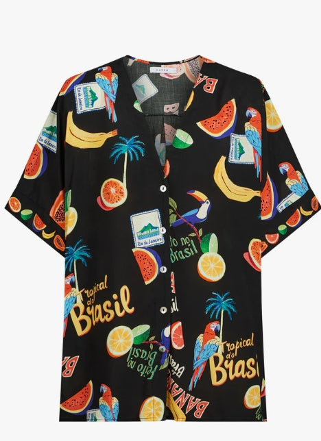Cabana Button Top - Brasil Black