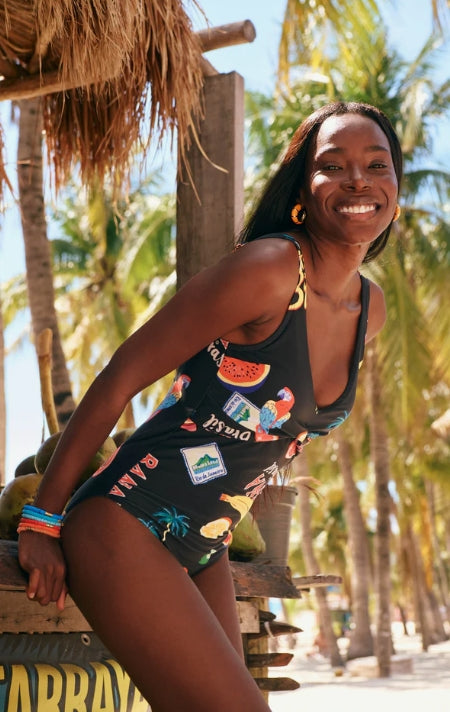 Cabana Twist One Piece Swimsuit - Brasil Black