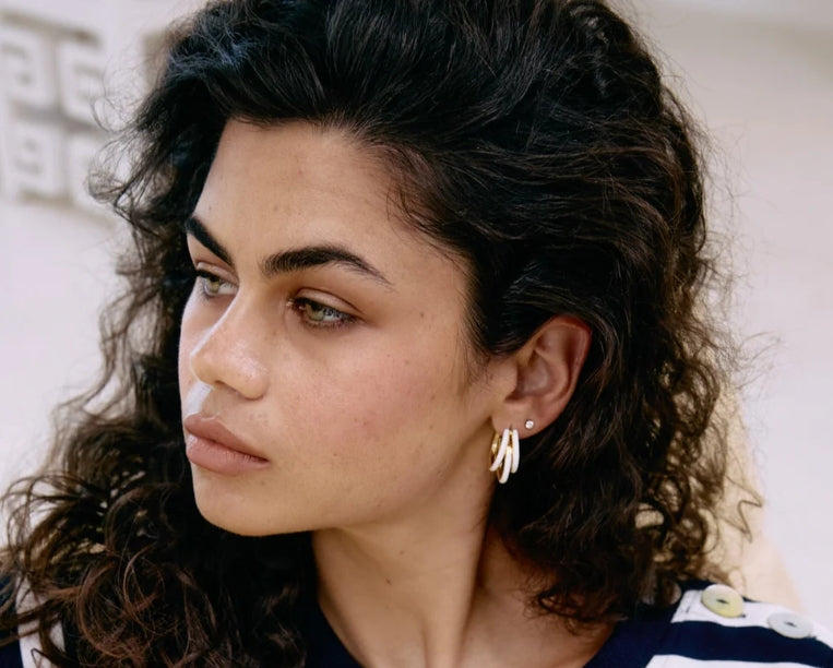 Parisio Trio Earring - White