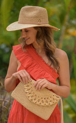 Raffia zip purse