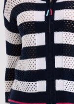 Zacket & Plover Pointelle Zip Cardigan - Navy