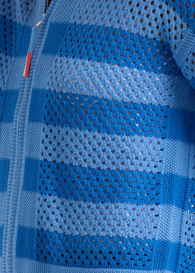 Zacket & Plover Pointelle Zip Cardigan - Blue