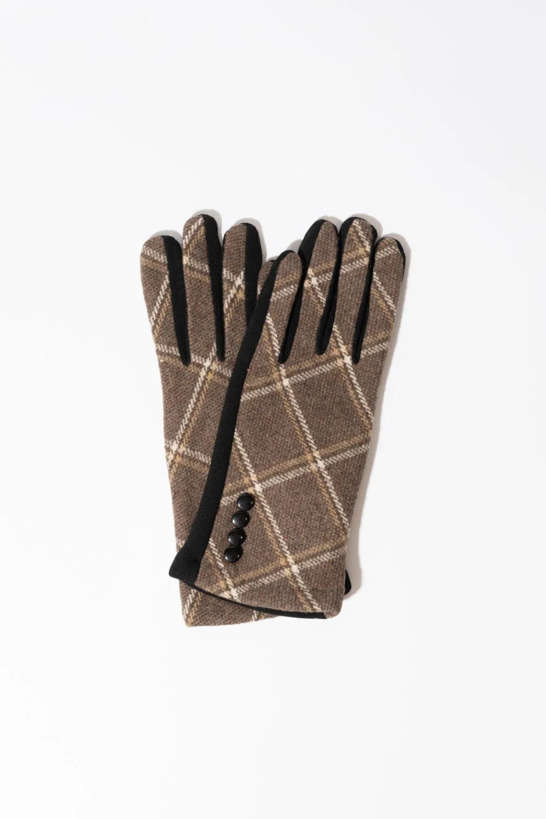Caramel check gloves