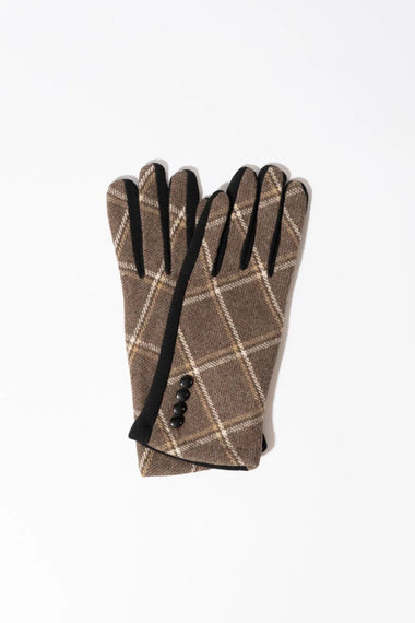 Caramel check gloves