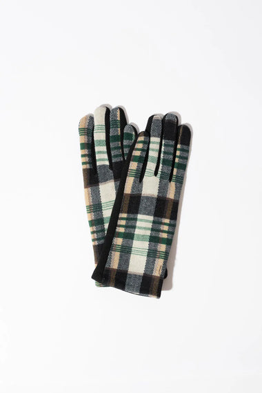 Green check gloves