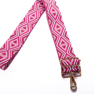 Liv & Milly Guitar Strap - Pink Triangles