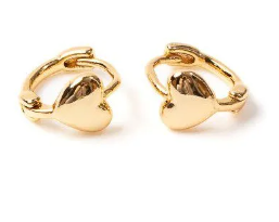 Heart Hoop Gold Earrings
