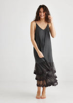 Evangeline Lace slip dress Mist Grey