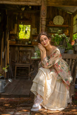 Ariel Chiffon Top - Marigold Rose Print