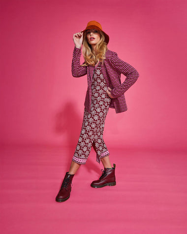 Boom Shankar Gigi Dress - Merlot Jacquard knit