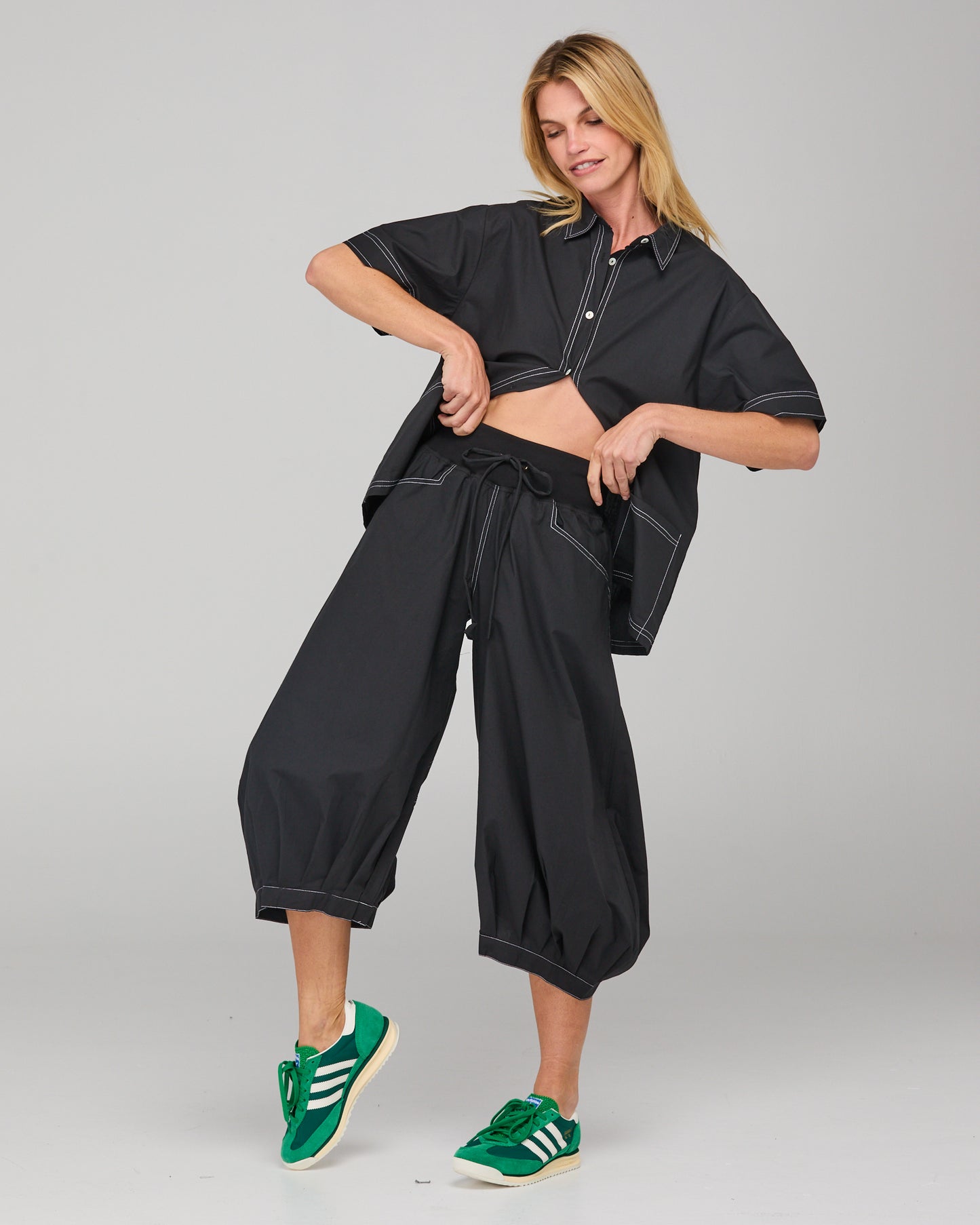 Boom Shankar Hatsu Guru Pant - Black with White Stitching