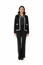 Carre Noir Pull on Zip detail Pants - Heather Grey