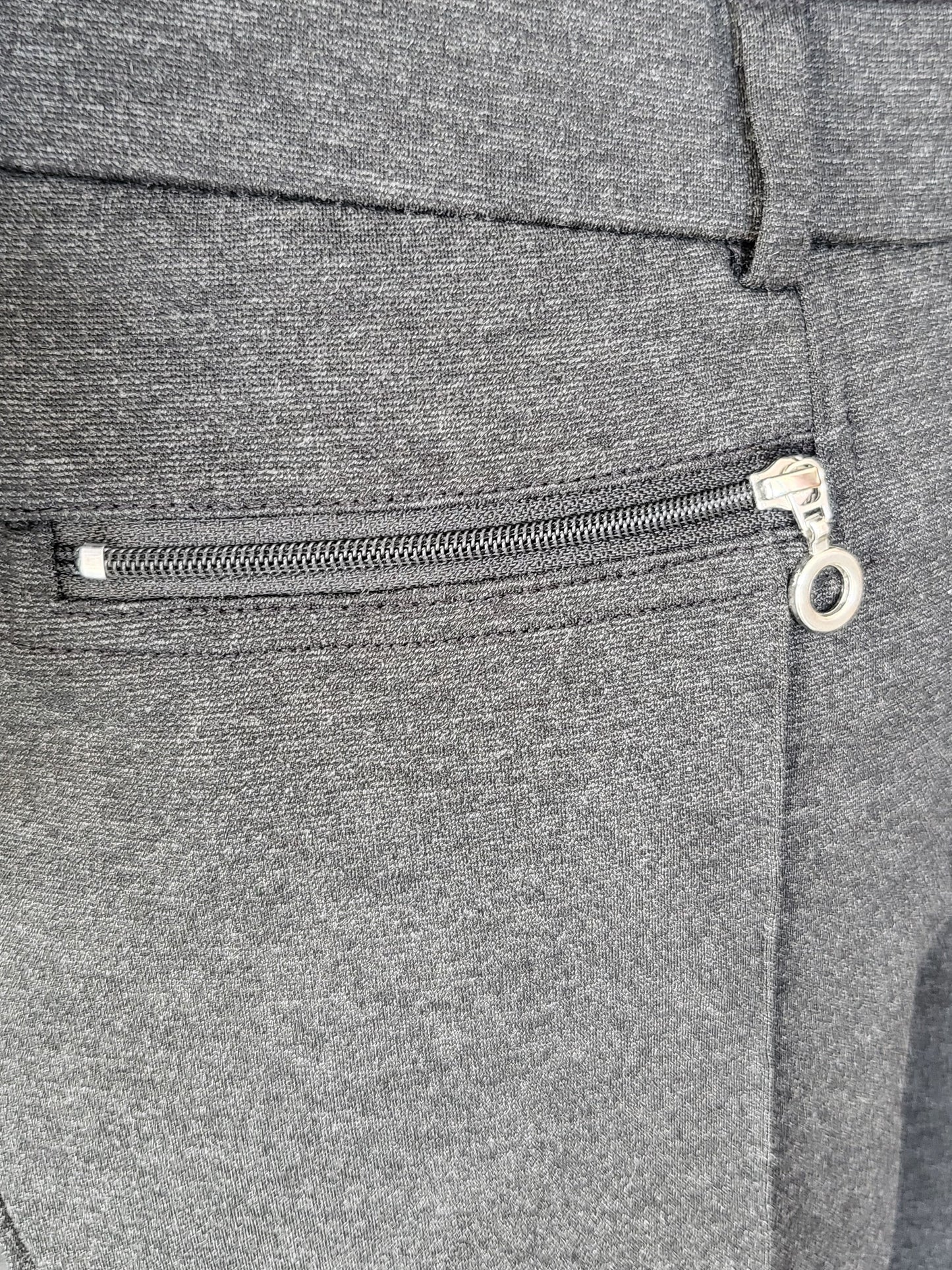 Carre Noir Pull on Zip detail Pants - Heather Grey
