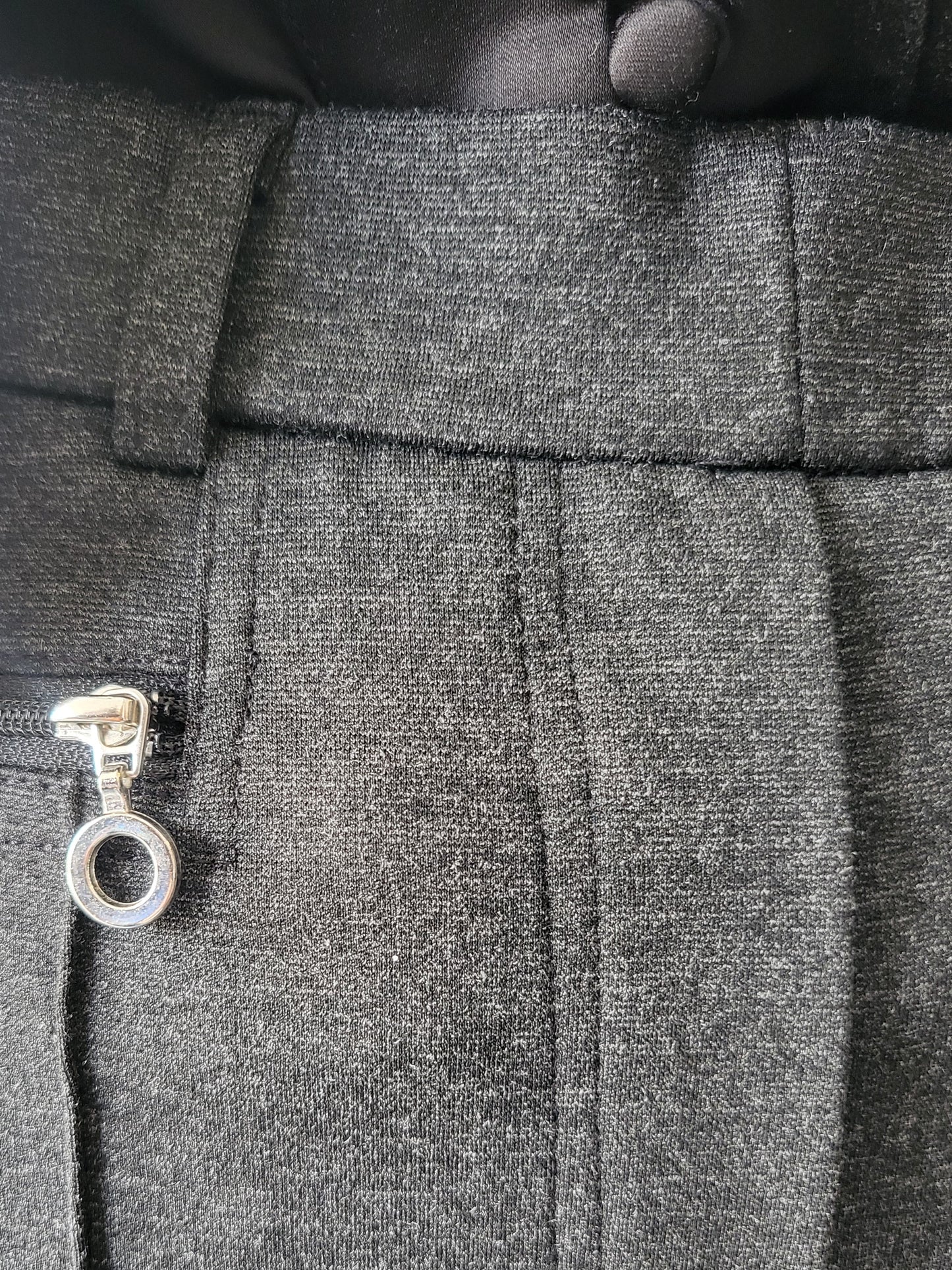Carre Noir Pull on Zip detail Pants - Heather Grey