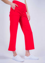 Red Hampton Twill Wide Leg Crop Pant from Lisette L Montreal