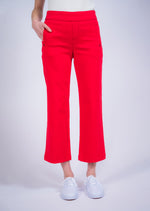 Red Hampton Twill Wide Leg Crop Pant from Lisette L Montreal