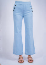 Powder Blue Hampton Twill Wide Leg Trousers from Lisette L Montreal