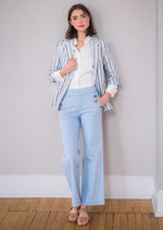 Powder Blue Hampton Twill Wide Leg Trousers from Lisette L Montreal