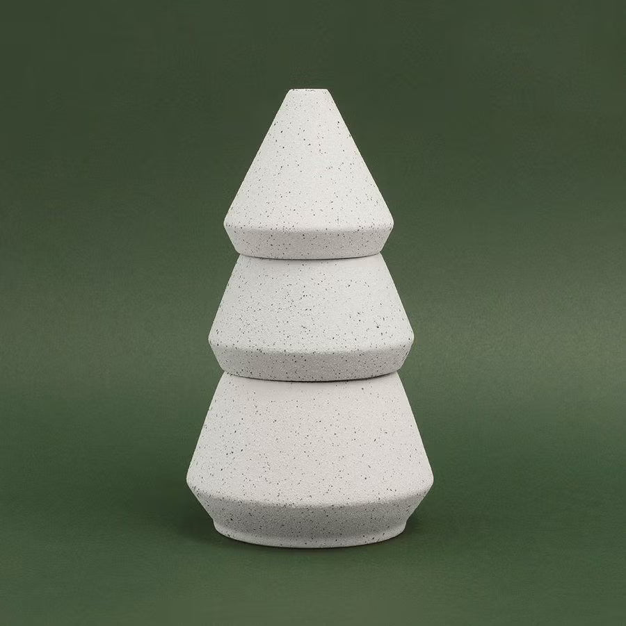 Cypress & Fir Ceramic Tree Stack White