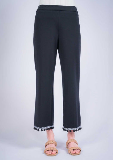 Lisette L Montreal - Kathryne Wide Leg Pant with Pompom Trim