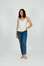 Carmen Kristein Luxury Loungewear - Pearl Silk Lace Cami
