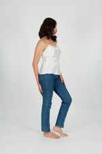 Carmen Kristein Luxury Loungewear - Pearl Silk Lace Cami
