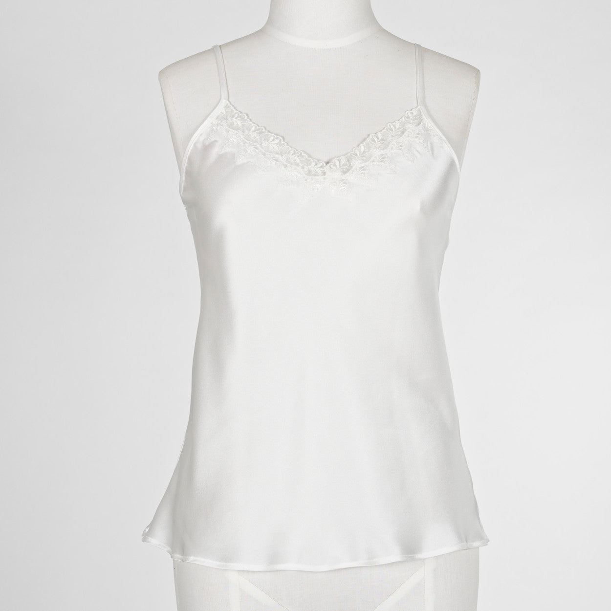 Carmen Kristein Luxury Loungewear - Pearl Silk Lace Cami