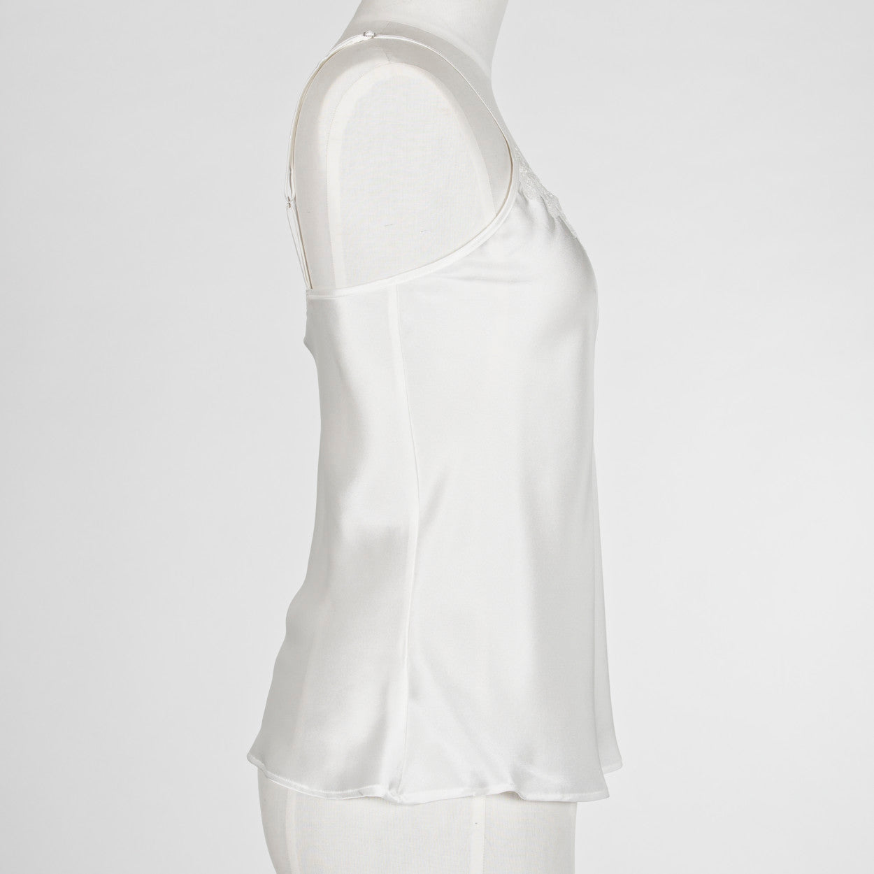 Carmen Kristein Luxury Loungewear - Pearl Silk Lace Cami