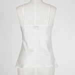 Carmen Kristein Luxury Loungewear - Pearl Silk Lace Cami