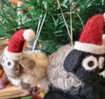 Christmas woolly sheep decoration