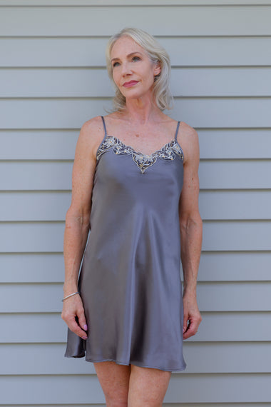 Silk Lace Chemise from Carmen Kristen luxury Loungewear