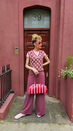Boom Shankar Gigi Vest - Merlot Jacquard knit