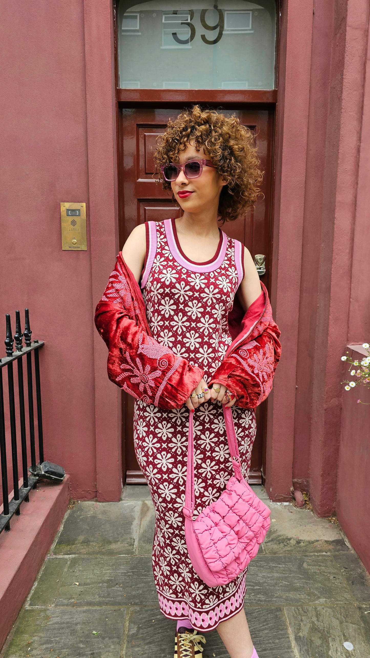 Boom Shankar Gigi Dress - Merlot Jacquard knit