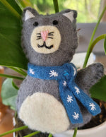 Pashom Cat with Scarves Christmas Decorations