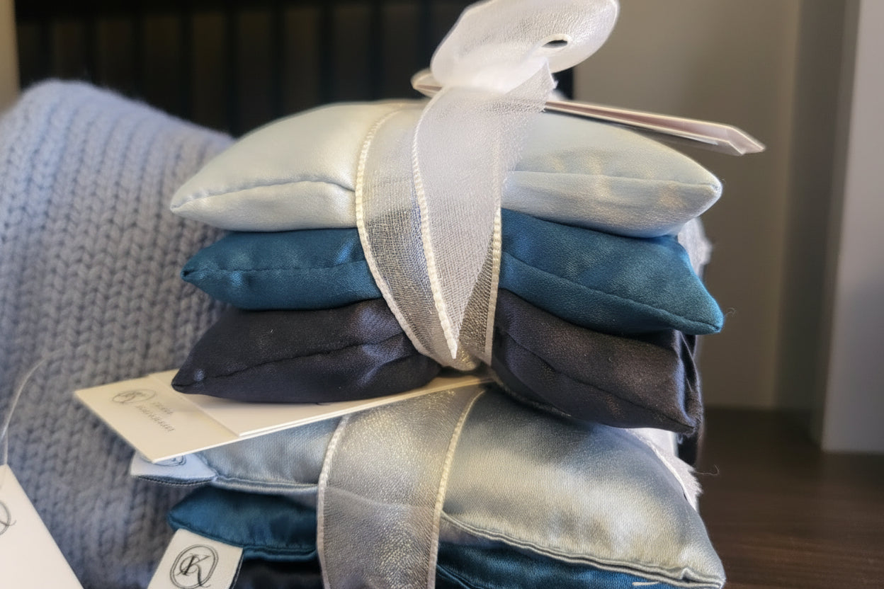 Lavender pillow stack from Carmen Kristen Luxury Loungewear