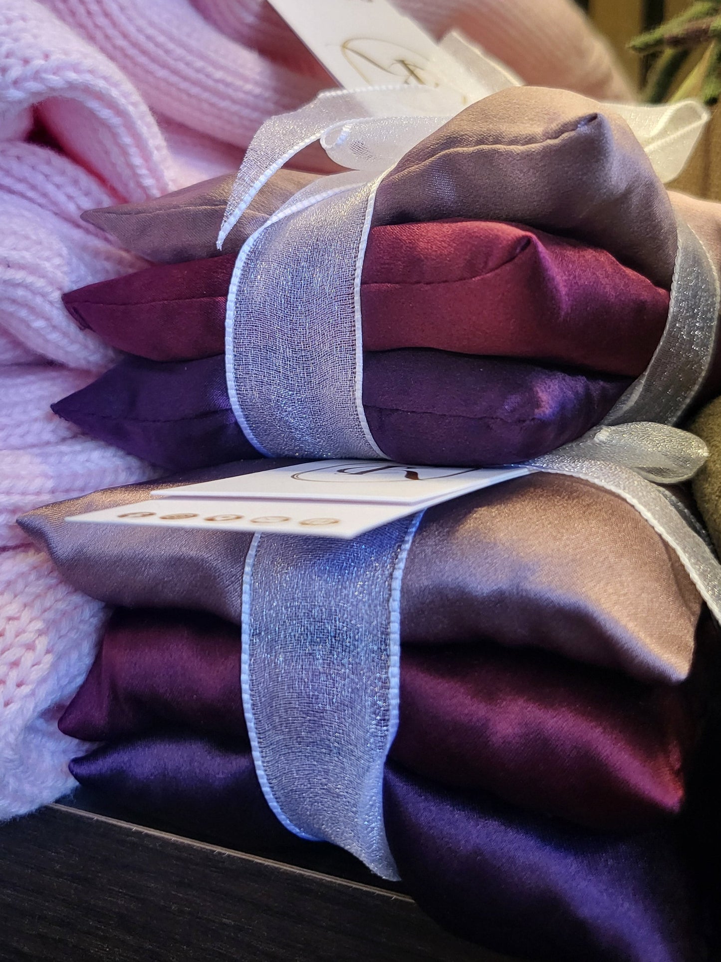 Lavender pillow stack from Carmen Kristen Luxury Loungewear