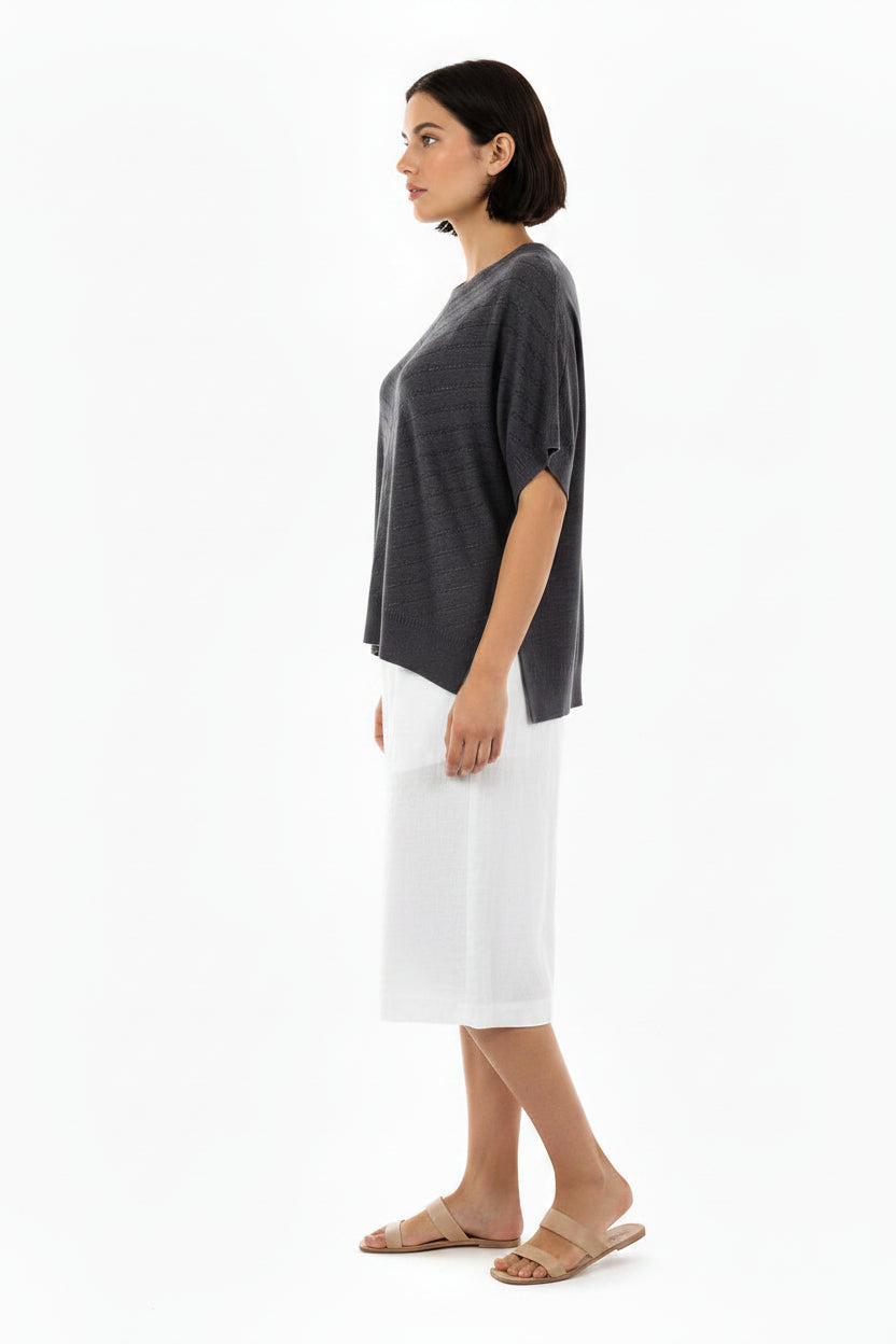 Detail Linen Top from LD&Co - Graphite