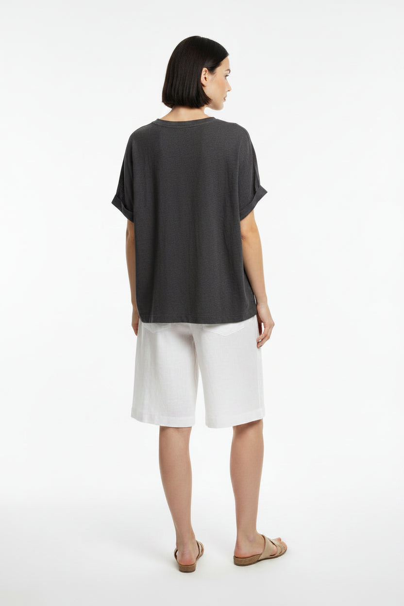 Detail Linen Top from LD&Co - Graphite