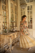 Ariel Chiffon Top - Marigold Rose Print